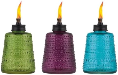 Tabletop Torches, 6 in, 3-Pack (Blue, Green, Purple)